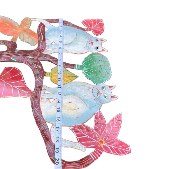 Handmade/ Hand Painted from Recycled Steel Drum Cats in Tree - Picture 10 of 10